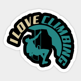 Rock Climbing T shirt I love Climbing Sticker
